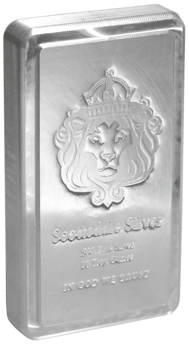 Lingot d'Argent 10 Onces Scottsdale Stacker