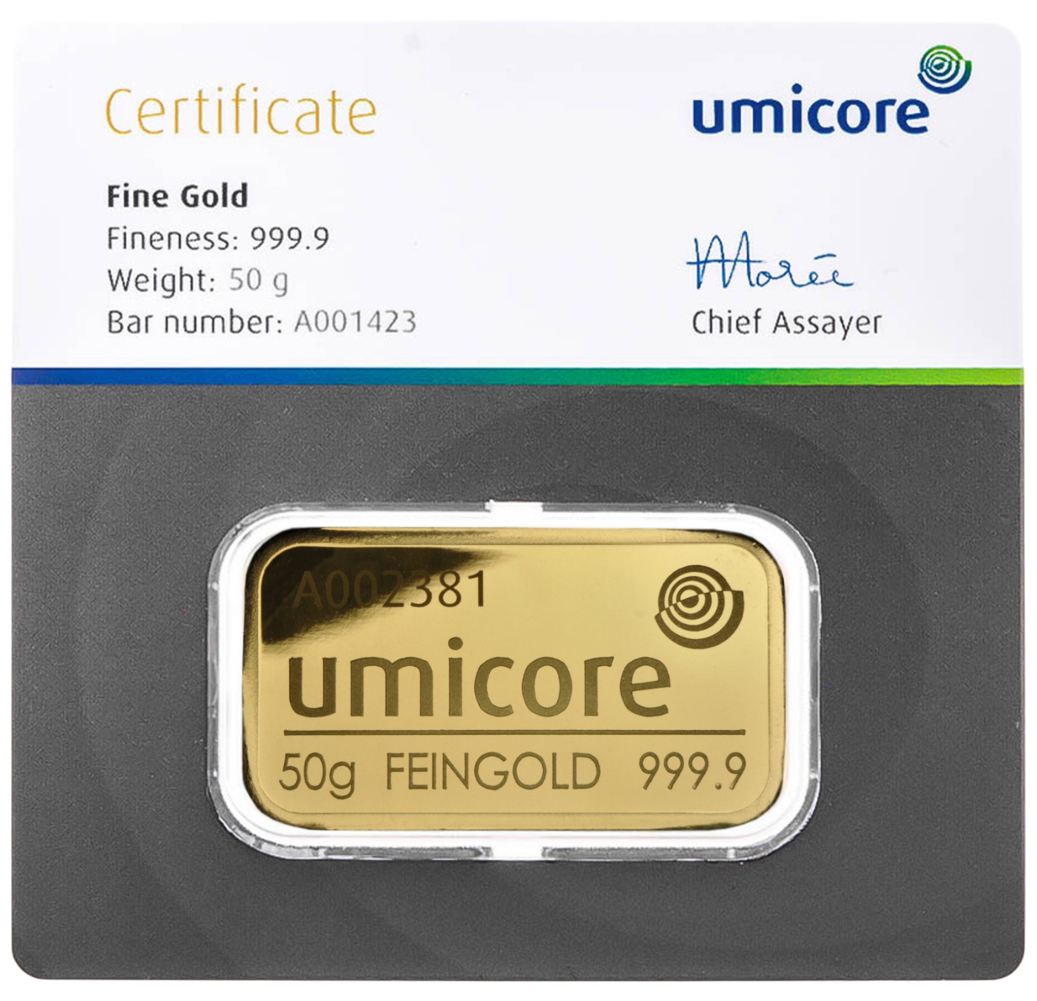 Lingot d'Or 50g Umicore